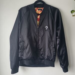 Hypnotize Notorious B.I.G Life after Death black satiny bomber jacket Sz M